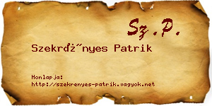 Szekrényes Patrik névjegykártya